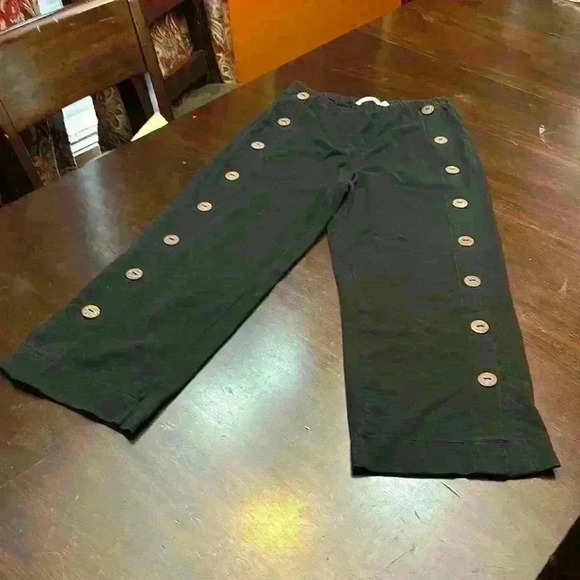 Soft Surroundings Black Knit Pants With Oversized Button Detail size Medium - Picture 1 of 9